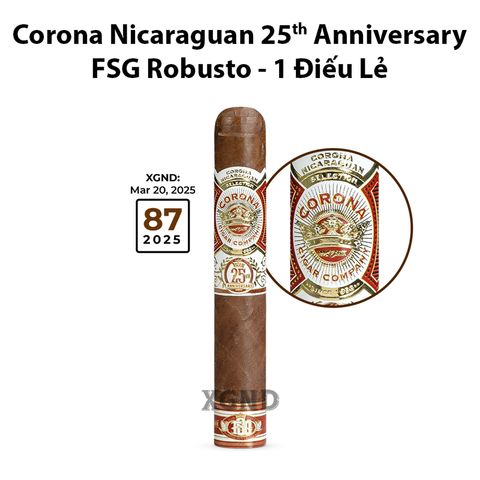 Cigar Corona Nicaraguan 25th Anniversary FSG Sun Grown Robusto - Xì Gà Chính Hãng