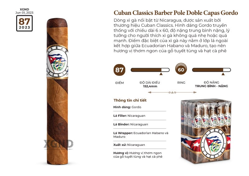 Cigar Cuban Classics Barber Pole Doble Capas Gordo