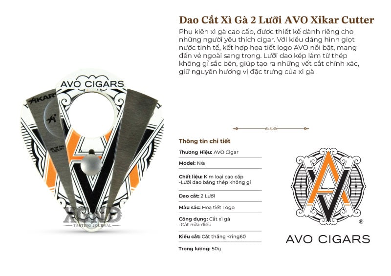Dao Cắt Xì Gà 2 Lưỡi AVO Xikar Cutter - Dụng Cụ Cắt Cigar Chính Hãng