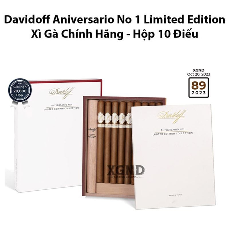Cigar Davidoff Aniversario No 1 Limited Edition - Xì Gà Chính Hãng - Hộp 10 Điếu