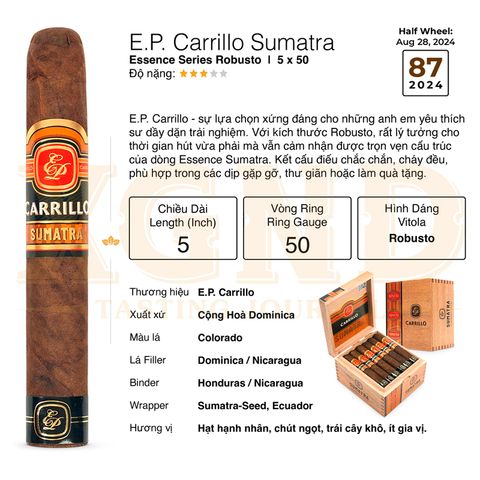 Cigar EP Carrillo Sumatra Robusto - Xì Gà Chính Hãng