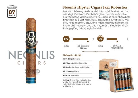 Cigar Neonlis Hipster Cigars Jazz Robusto - Xì gà Việt Nam Chính hãng