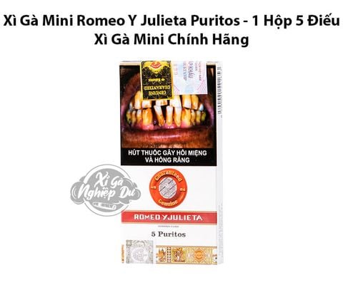 Xì Gà Cuba Mini Romeo y Julieta Puritos Chính Hãng - Hộp 5 Điếu