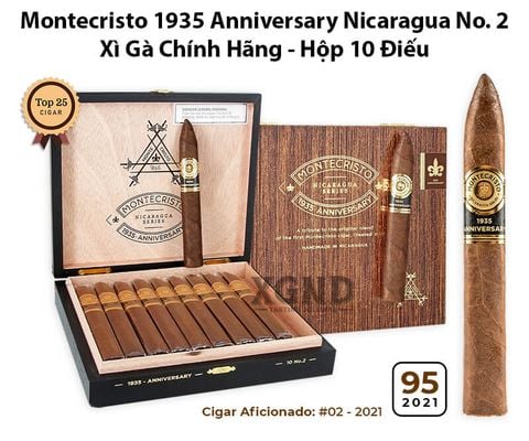 Cigar Montecristo 1935 Anniversary Nicaragua No 2 - Xì Gà Chính Hãng - Hộp 10 Điếu