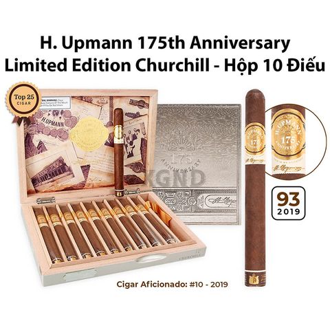 Cigar H Upmann 175th Anniversary Limited Edition Churchill Chính Hãng - Hộp 10 Điếu