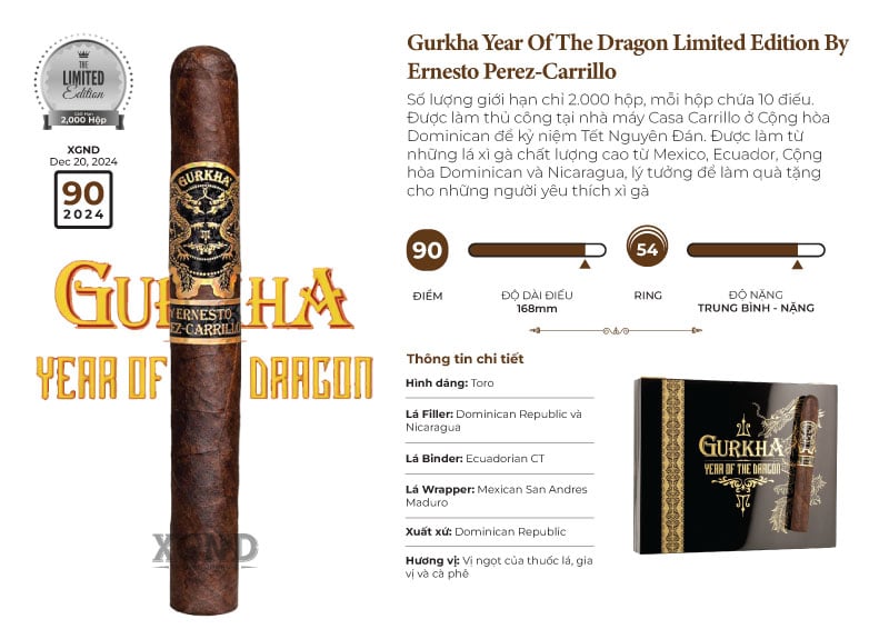Cigar Gurkha Year Of The Dragon Limited Edition By Ernesto Perez-Carrillo