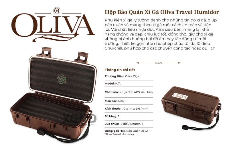 Hộp Bảo Quản Xì Gà Oliva Travel Humidor Chính Hãng