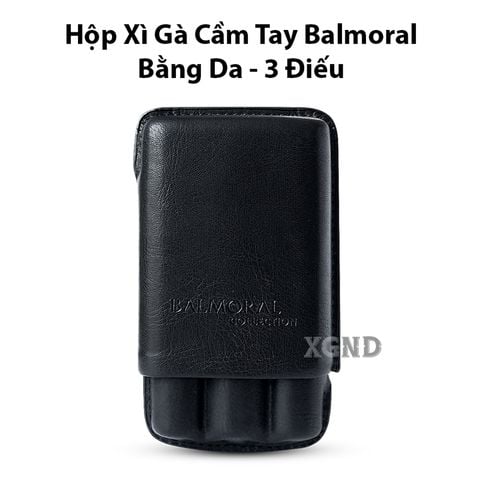 Hộp Đựng Xì Gà Cầm Tay 3 Điếu Balmoral Bằng Da - Phụ Kiện Xì Gà