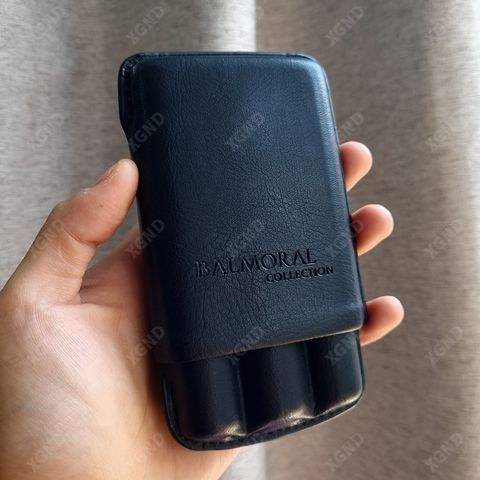 Hộp Đựng Xì Gà Cầm Tay 3 Điếu Balmoral Bằng Da - Phụ Kiện Xì Gà