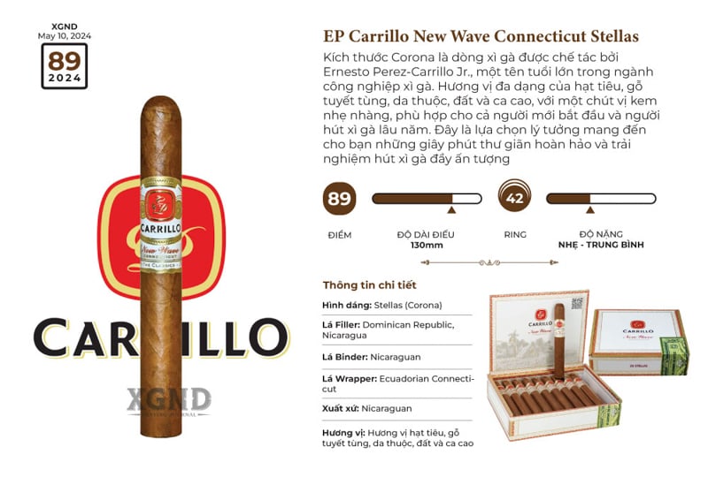 Cigar EP Carrillo New Wave Connecticut Stellas - Xì Gà Chính Hãng