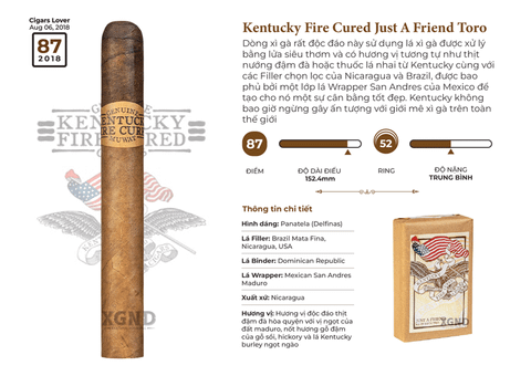 Cigar Kentucky Fire Cured Just A Friend Toro - Xì Gà Chính Hãng