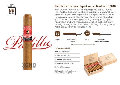 Cigar Padilla La Terraza Capa-Connecticut Serie 2010 - Xì Gà Chính Hãng