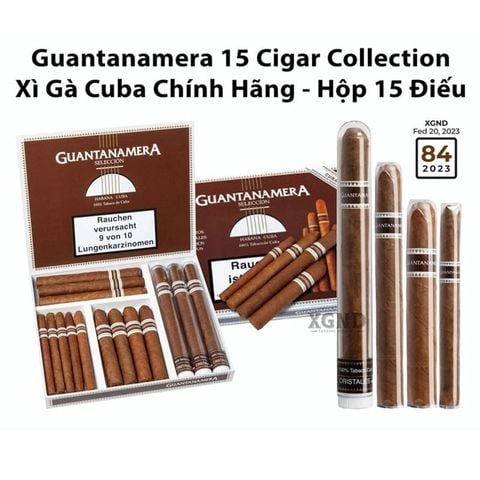 Cigar Guantanamera 15 Cigar Collection - Xì Gà Cuba Chính Hãng - Hộp 15 Điếu