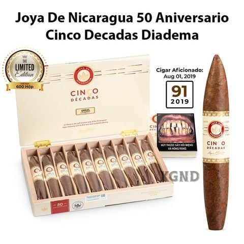 Cigar Joya De Nicaragua Cinco Decadas 50 Aniversario Diadema - Xì Gà Chính Hãng
