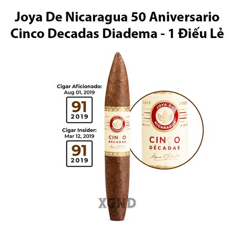 Cigar Joya De Nicaragua Cinco Decadas 50 Aniversario Diadema - Xì Gà Chính Hãng