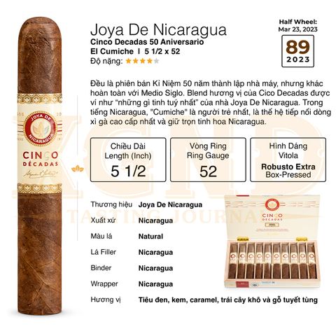 Cigar Joya De Nicaragua Cinco Decadas 50 Aniversario El Cumiche - Xì Gà Chính Hãng