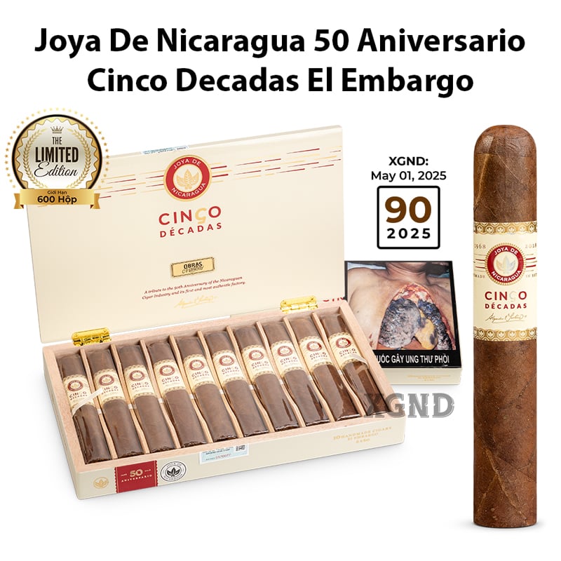 Cigar Joya De Nicaragua Cinco Decadas 50 Aniversario El Embargo - Xì Gà Chính Hãng