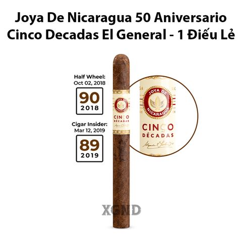 Cigar Joya De Nicaragua Cinco Decadas 50 Aniversario El General - Xì Gà Chính Hãng