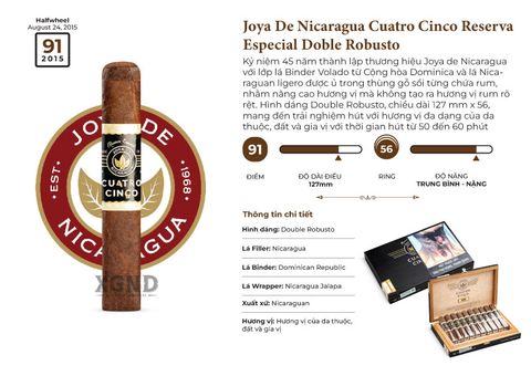 Cigar Joya De Nicaragua Cuatro Cinco Reserva Especial Doble Robusto - Xì Gà Chính Hãng