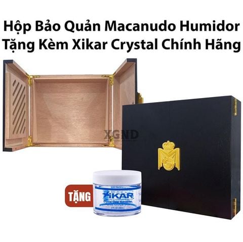 Hộp Bảo Quản Xì Gà Macanudo Humidor Tặng Kèm Xikar Crystal Chính Hãng