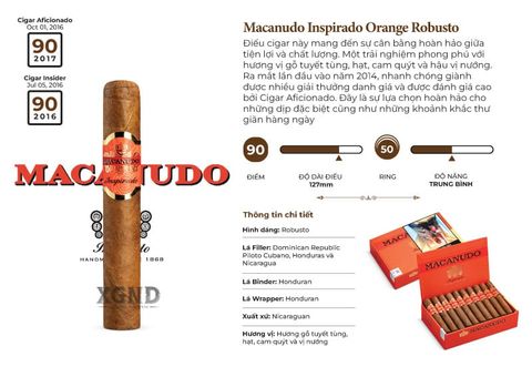 Cigar Macanudo Inspirado Orange Robusto - Xì Gà Chính Hãng