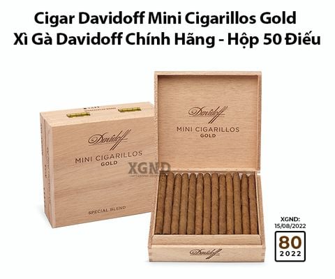 Cigar Davidoff Mini Cigarillos Gold - Xì Gà Mini Chính Hãng - Hộp 50 Điếu