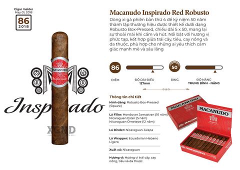 Cigar Macanudo Inspirado Red Robusto - Xì Gà Chính Hãng