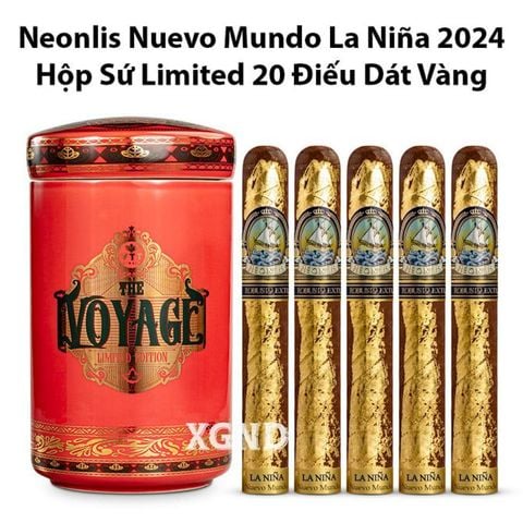 Cigar Neonlis Nuevo Mundo La Nina Hộp Sứ Limited Điếu Dát Vàng 2024 Chính Hãng