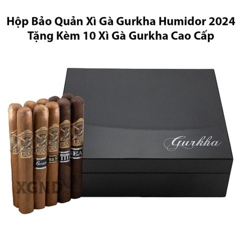 Hộp Bảo Quản Xì Gà Gurkha Humidor 2024 Tặng Kèm 10 Xì Gà Gurkha Cao Cấp