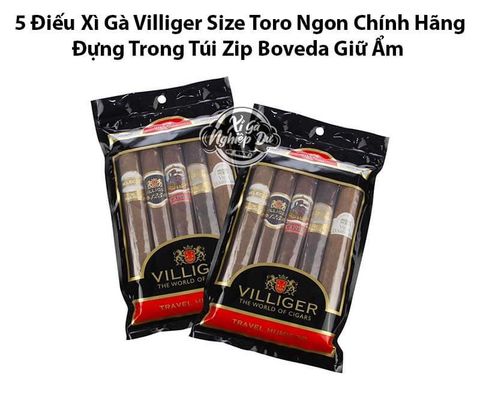 Pack 5 Điếu Xì Gà Villiger Size Toro Ngon Chính Hãng Kèm Túi Ủ Humidor