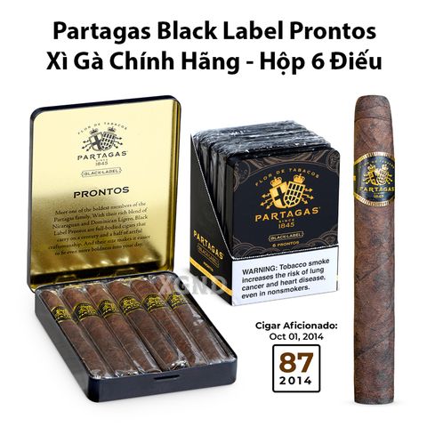 Cigar Partagas Black Label Prontos - Xì Gà Chính Hãng
