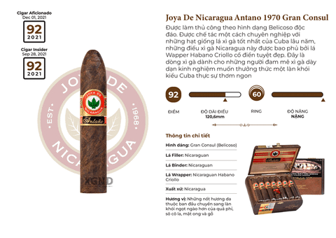 Cigar Joya De Nicaragua Antano 1970 Gran Consul - Xì Gà Chính Hãng