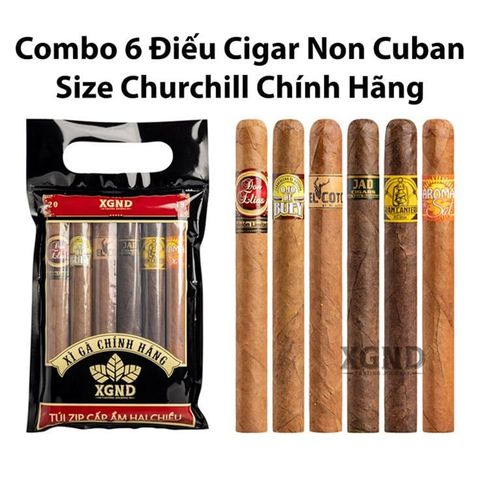 Combo 6 Điếu Xì Gà Non Cuban Size Churchill Chính Hãng
