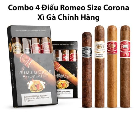 Combo 4 Điếu Romeo Premium Cigar Assortment Size Corona - Xì Gà Chính Hãng