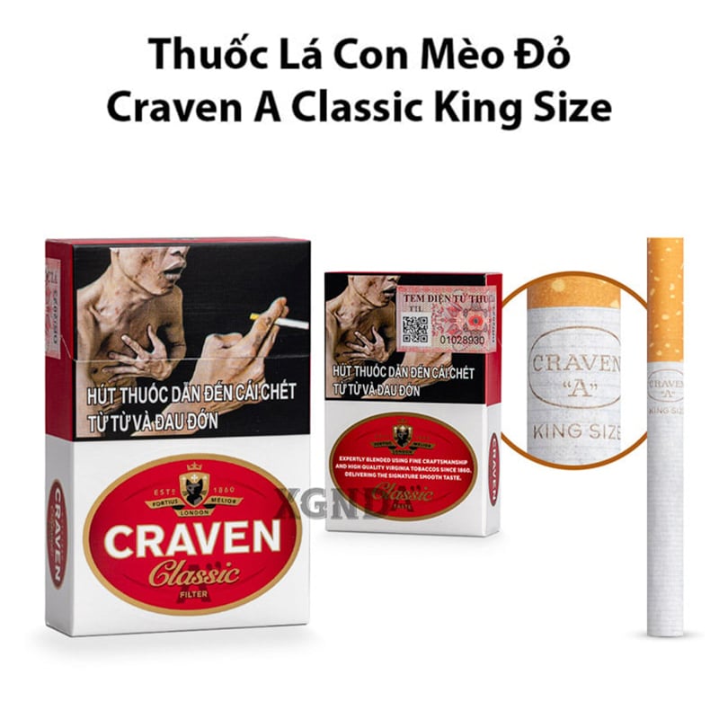 Thuốc Lá Con Mèo Đỏ Craven A Classic King Size - Thuốc Lá Chính Hãng