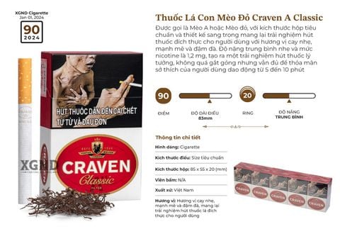 Thuốc Lá Con Mèo Đỏ Craven A Classic King Size - Thuốc Lá Chính Hãng