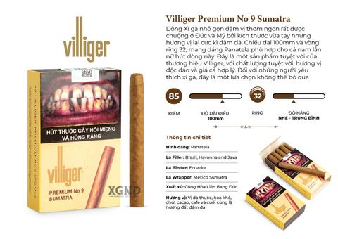 Cigar Villiger Premium No 9 Sumatra - Xì Gà Đức Chính Hãng