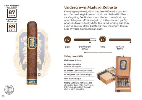 Cigar Liga Undercrown Maduro Robusto - Xì Gà Chính Hãng