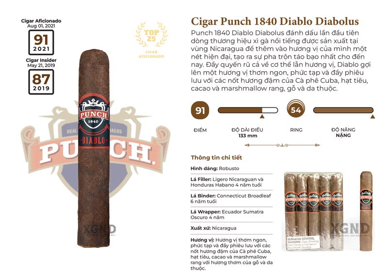 Cigar Punch 1840 Diablo Diabolus Xì Gà Chính Hãng