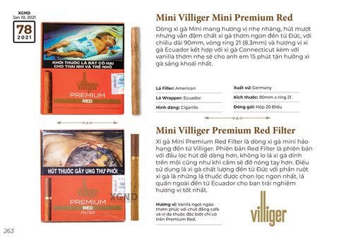 Cigar Villiger Premium Red - Xì Gà Mini Đức Chính Hãng