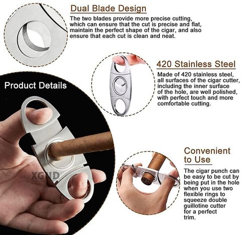 Dao Cắt Xì Gà Inox - Dụng Cụ Cắt Cigar Chính Hãng