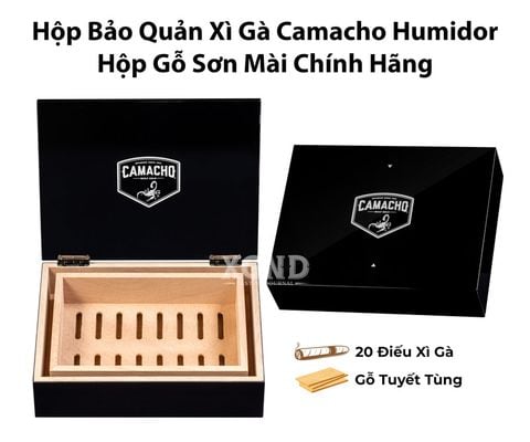 Hộp Bảo Quản Xì Gà Camacho Humidor - Hộp Sơn Mài Chính Hãng