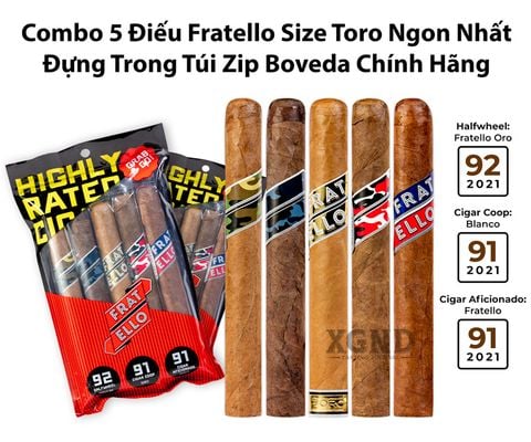 Cigar Fratello 2021 Fresh Size Toro Collection - Xì Gà Chính Hãng - Pack 5 Điếu