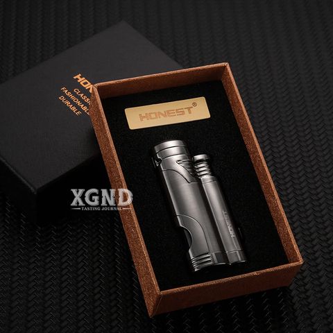 Bật Lửa Khò Xì Gà 2 Tia Honest Có Đục - Phụ Kiện Xì Gà Chuyên Dụng