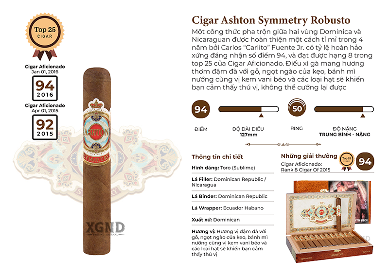 Cigar Ashton Symmetry Robusto - Xì Gà Chính Hãng