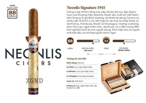 Cigar Neonlis Signature 1945 - Xì gà Việt Nam Chính hãng