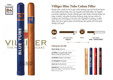 Cigar Villiger Blue Tube Cuban Filler - Xì Gà Chính Hãng