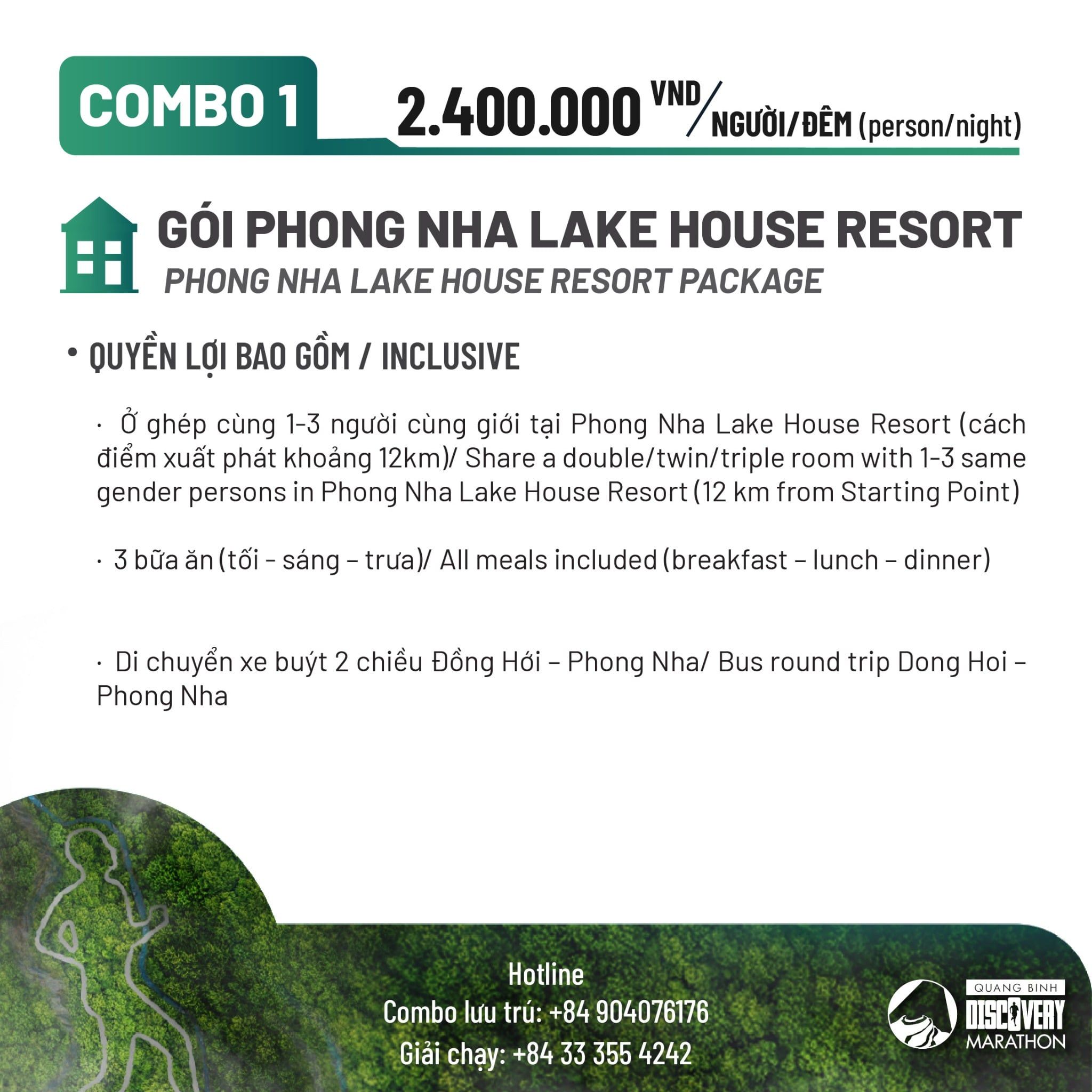  Combo di chuyển và lưu trú Quang Binh Discovery Marathon 2023 