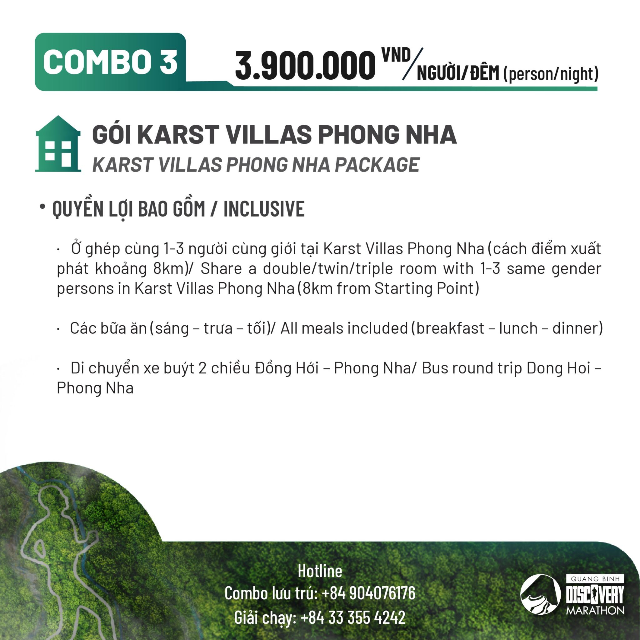  Combo di chuyển và lưu trú Quang Binh Discovery Marathon 2023 