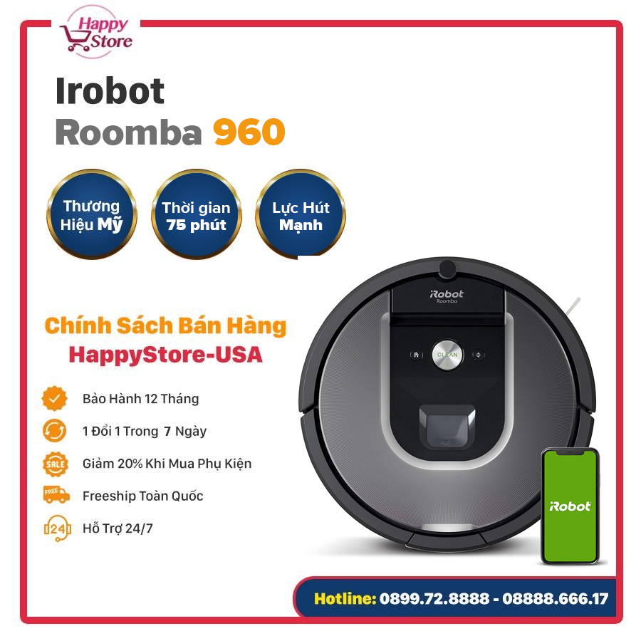 Robot Hút Bụi iRobot Roomba 960  Wi-Fi